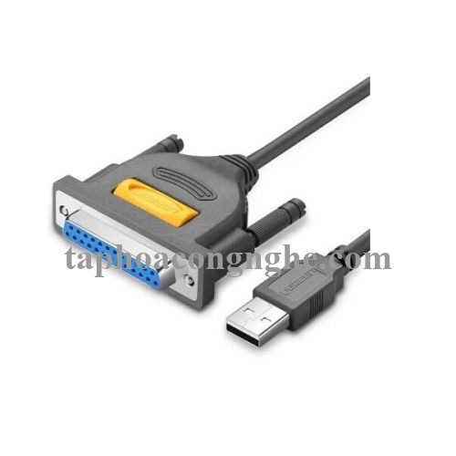 Ugreen 20795 3M màu Đen Cáp tín hiệu chuyển đổi USB 2.0 sang DB25 âm cao cấp US167 30020795